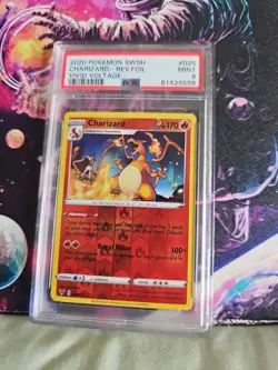 2020 Pokemon SWSH Charizard Rev Foil Vivid Voltage #025/185 PSA 9 Mint - Image 1