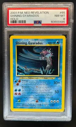 2001 Pokemon Neo Revelation Shining Gyarados #65/64 PSA 8 - Image 1