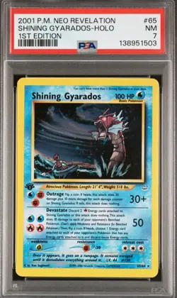 PSA 7 1st Edition Shining Gyarados - 65/64 - Neo Revelation - Pokemon New Cert - Image 1