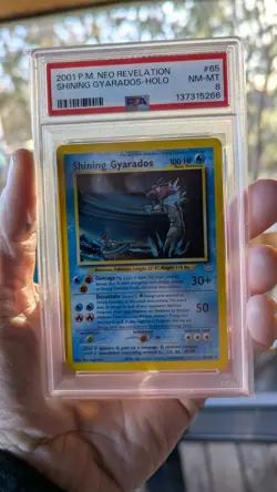 Shining Gyarados 2001 Pokemon Neo Revelation Unlimited NEW CERT PSA 8 #65/64 - Image 3