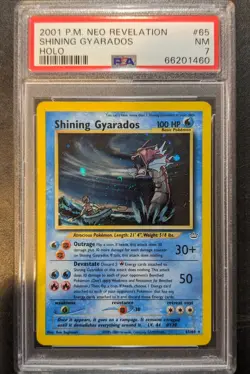 2001 POKEMON NEO REVELATION - #65/64 SHINING GYARADOS - HOLO PSA 7 NEAR MINT - Image 1