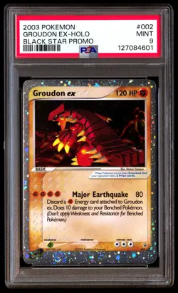 PSA 9 Groudon EX Holo 002 Black Star Promo Pokemon - Image 1
