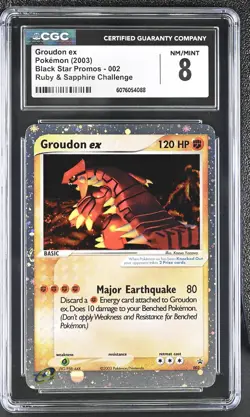 CGC 8 Groudon ex 2003 Black Star Promos 002 Holo Pokemon Card - Image 1