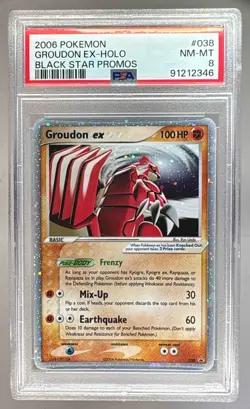 91212346 Groudon ex 2003 Pokemon Nintendo Black Star Promos #038 PSA 8 - Image 1