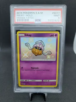 2019 Pokemon Game - Hidden Fates - Shiny Vault Holo - SV17 Inkay PSA 9 MINT - Image 1
