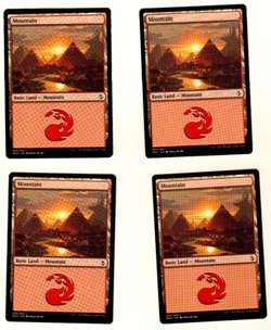 Set Of 4 Mountain #264 Amonkhet Magic The Gathering Card - Image 3