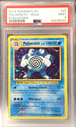 2016 Pokemon XY Evolutions Poliwrath 25/108 Holo Foil RARE PSA 9 MINT - Image 1