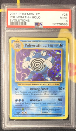 2016 Pokemon XY Evolutions Poliwrath 25/108 Holo Foil RARE PSA 9 MINT - Image 2