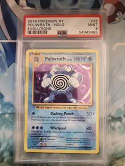 PSA 9 MINT Poliwrath 25/108 2016 Pokemon XY Evolutions Holo - Image 1