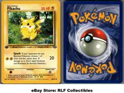 1999 Pokemon, Jungle, #60/64 Pikachu, 1st Edition, Common (c) - Image 1