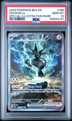 2025 POKEMON BLK EN-BLACK BOLT SPECIAL ILLUSTRATION RARE #166 ZEKROM EX PSA 10 - Image 1