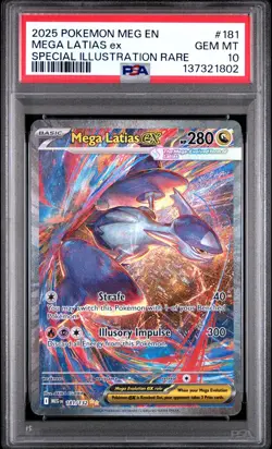 2025 POKEMON MEGA EVOLUTION SPECIAL ILLUSTRATION RARE #181 MEGA LATIAS EX PSA 10 - Image 1