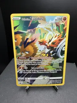 Pokemon TCG Sword & Shield Galarian Zapdos SWSH283 Full Art Black Star Promo NM - Image 1
