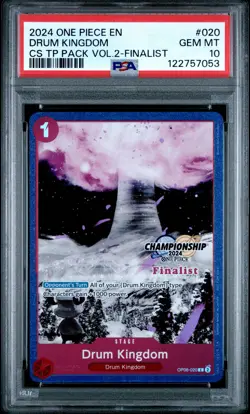 2024 ONE PIECE CHAMP 2024 TOP PLAYER PACK VOL.2 FINALIST DRUM KINGDOM PSA 10 - Image 1