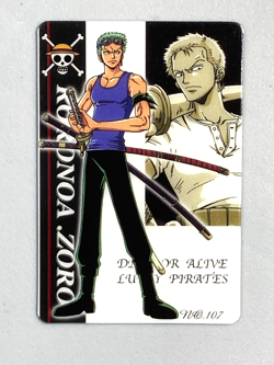 Zoro - No.107 - One Piece Gummy Plastic Vintage Card Japanese - Image 1