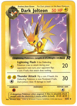 Dark Jolteon 38/82 Team Rocket Regular Uncommon Vintage Pokemon Card - Image 1