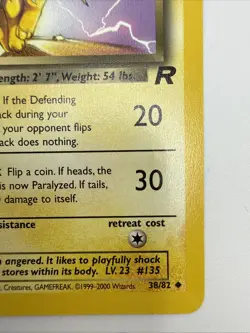 Dark Jolteon 38/82 Team Rocket Regular Uncommon Vintage Pokemon Card - Image 5
