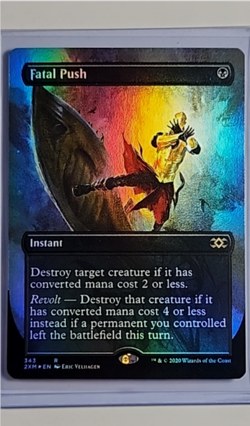 2020 MTG Magic The Gathering 2XM Double Masters Borderless Foil #343 Fatal Push - Image 1