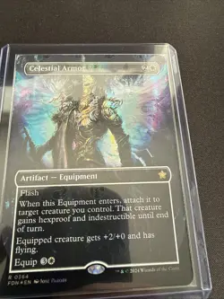 Celestial Armor (Borderless) (Mana Foil) Foundations Foil - Image 1