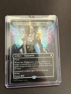 Celestial Armor (Borderless) (Mana Foil) Foundations Foil - Image 2