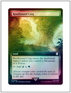 1x Rootbound Crag, Extended Art Foil, Magic MTG NM - Image 1