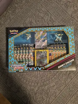 Shiny Zacian Premium Figure Collection Box Crown Zenith SWSH Pokemon TCG Sealed - Image 1