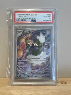 PSA 10 #210 TORNADUS WHITE FLARE ETB Pokemon Centre Exclusive Stamped Graded PSA - Image 1