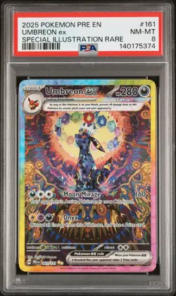 2025 POKEMON PRE EN-PRISMATIC EVOLUTIONS #161 UMBREON EX PSA 8 - Image 1