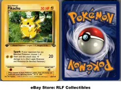 1999 Pokemon, Jungle, #60/64 Pikachu, 1st Edition, Common (b) - Image 1