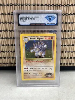 2000 POKEMON GYM HEROES HOLO #2/132 BROCK'S RHYDON DSG 9 Mint - Image 1