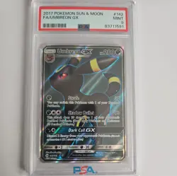 UMBREON GX 2017 Pokemon #142/149 PSA 9 MINT Sun & Moon FULL ART - Image 1