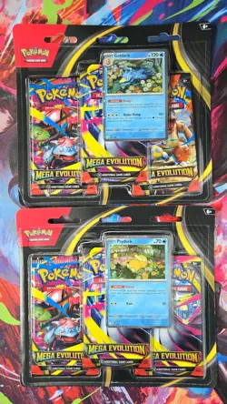 Pokemon - Mega Evolution 3 Pack Blisters (Golduck and Psyduck) Set of 2 SEALED - Image 1
