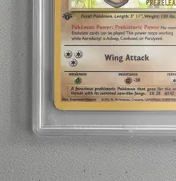 Aerodactyl 1st Edition RARE Prerelease POKEMON Card PSA 7 NM FOSSIL Holo 1/62 - Image 4