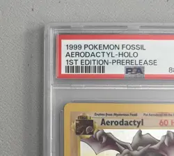 Aerodactyl 1st Edition RARE Prerelease POKEMON Card PSA 7 NM FOSSIL Holo 1/62 - Image 5