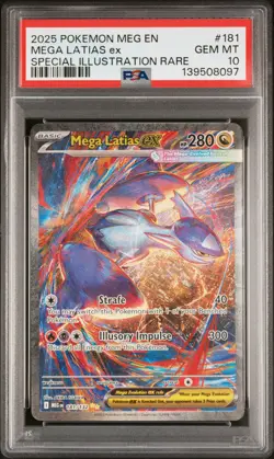 2025 POKEMON MEGA EVOLUTION SPECIAL ILLUSTRATION RARE #181 MEGA LATIAS EX PSA 10 - Image 1