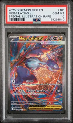 2025 POKEMON MEGA EVOLUTION SPECIAL ILLUSTRATION RARE #181 MEGA LATIAS EX PSA 10 - Image 1