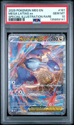 2025 POKEMON MEGA EVOLUTION SPECIAL ILLUSTRATION RARE #181 MEGA LATIAS EX PSA 10 - Image 1