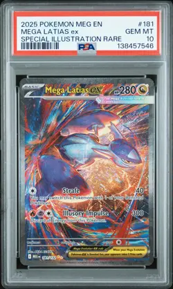 2025 POKEMON MEGA EVOLUTION SPECIAL ILLUSTRATION RARE #181 MEGA LATIAS EX PSA 10 - Image 1