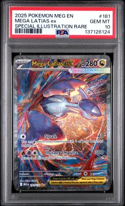 2025 POKEMON MEGA EVOLUTION SPECIAL ILLUSTRATION RARE #181 MEGA LATIAS EX PSA 10 - Image 1