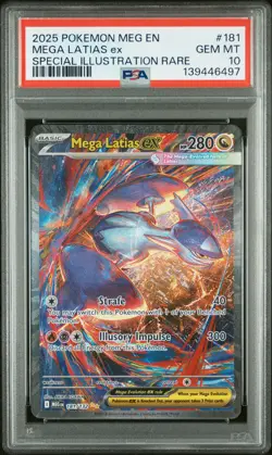 2025 POKEMON MEGA EVOLUTION SPECIAL ILLUSTRATION RARE #181 MEGA LATIAS EX PSA 10 - Image 1