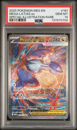 2025 POKEMON MEGA EVOLUTION SPECIAL ILLUSTRATION RARE #181 MEGA LATIAS EX PSA 10 - Image 1