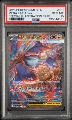 2025 POKEMON MEGA EVOLUTION SPECIAL ILLUSTRATION RARE #181 MEGA LATIAS EX PSA 10 - Image 1