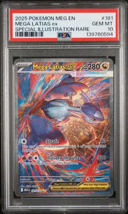2025 POKEMON MEGA EVOLUTION SPECIAL ILLUSTRATION RARE #181 MEGA LATIAS EX PSA 10 - Image 1