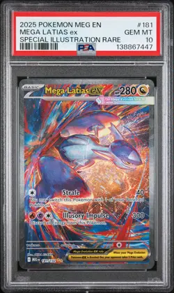 2025 POKEMON MEGA EVOLUTION SPECIAL ILLUSTRATION RARE #181 MEGA LATIAS EX PSA 10 - Image 1