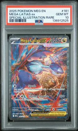 2025 POKEMON MEGA EVOLUTION SPECIAL ILLUSTRATION RARE #181 MEGA LATIAS EX PSA 10 - Image 1