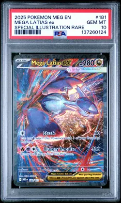 2025 POKEMON MEGA EVOLUTION SPECIAL ILLUSTRATION RARE #181 MEGA LATIAS EX PSA 10 - Image 1