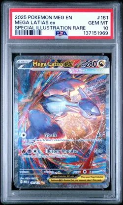 2025 POKEMON MEGA EVOLUTION SPECIAL ILLUSTRATION RARE #181 MEGA LATIAS EX PSA 10 - Image 1