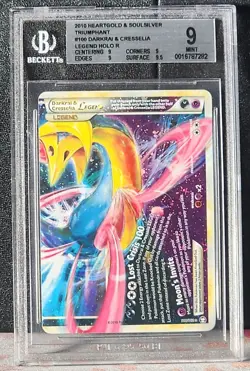Pokemon BGS 9 MINT Darkrai & Cresselia Legend 100/102 Bottom Triumphant Holo - Image 1