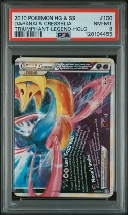 2010 Pokemon Heartgold & Soulsilver #100 Darkrai & Cresselia Legend Holo PSA 8 - Image 1