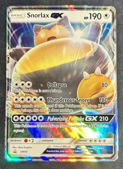 Snorlax GX SM05 Pokemon Full Art Ultra Rare Holo Card Sun & Moon Promo - Image 1